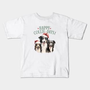 Happy Collie Days, Border Collie Owner Lover Cute Christmas Kids T-Shirt